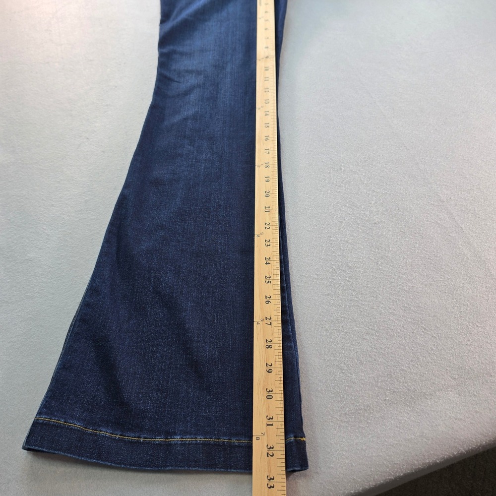 Spanx Flare Jeans Womens Large Dark Wash Indigo Blue Stretch Pull On Denim - Picture 5 of 7